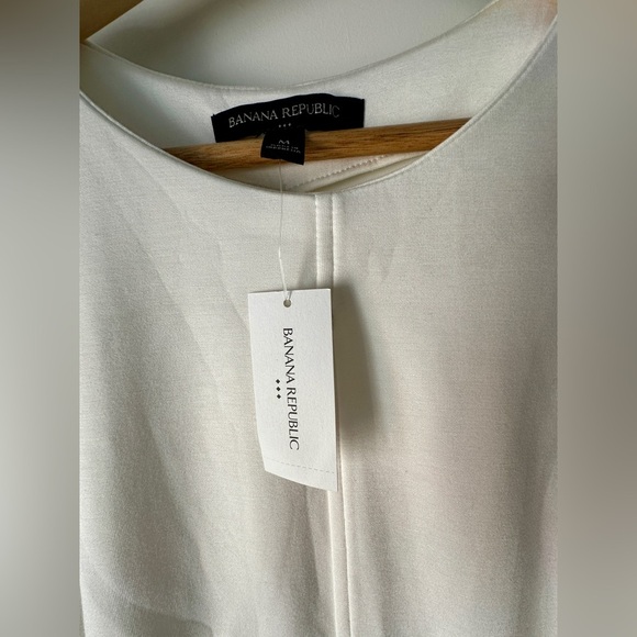 Banana Republic White Seamed Scuba Midi Dress NWT Size Medium - Picture 6 of 10